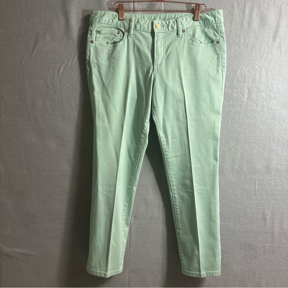 3 Pack Bundle Tory Burch Alexa Cropped Skinny Jean Cropped Skinny Blue Green - Picture 2 of 15